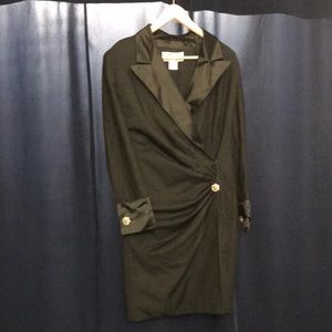 Genny by Versace Italian Black wool/silk elegant suit with beautiful buttons.